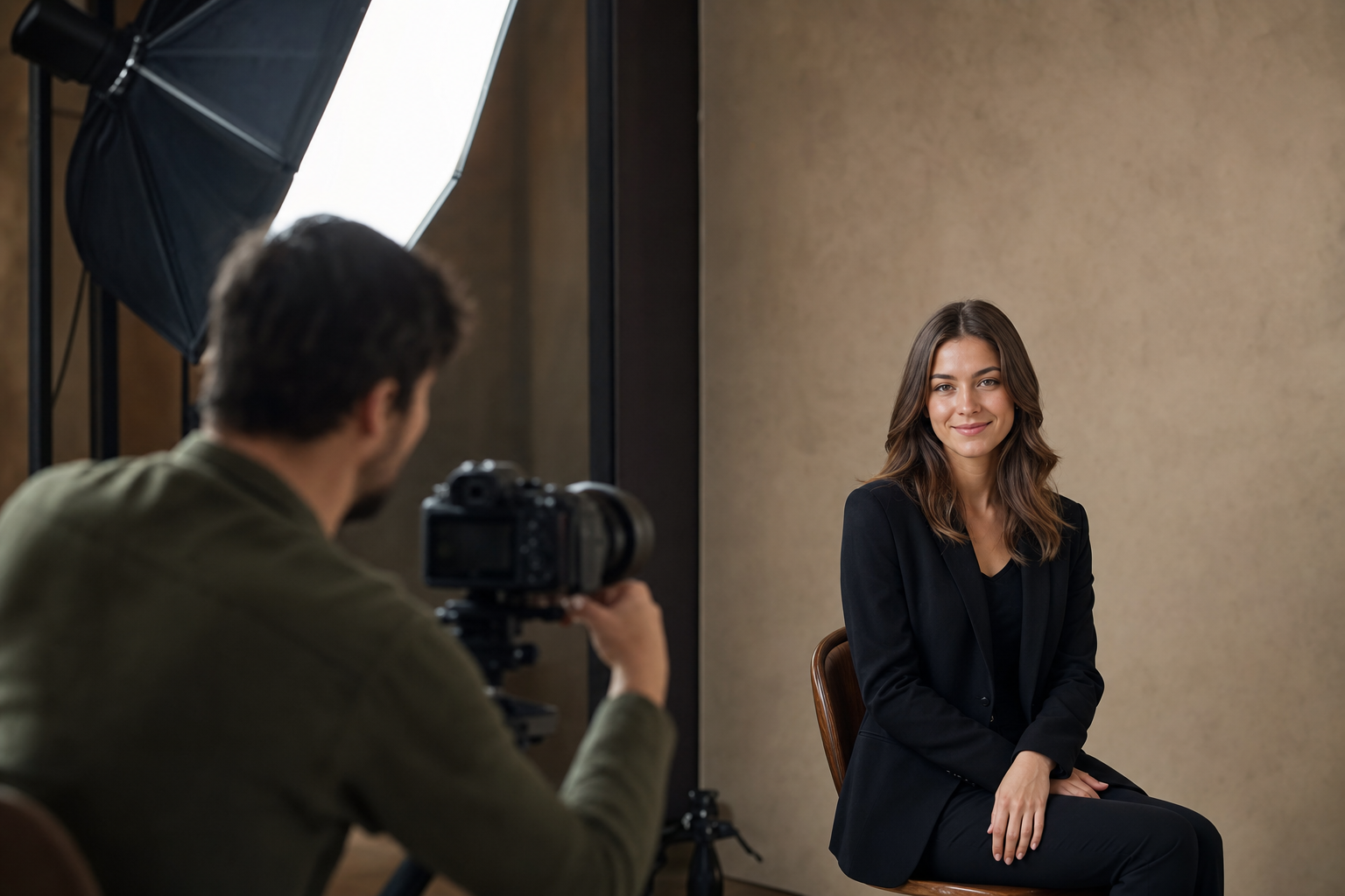 Séance de portrait en studio avec éclairage softbox à Besançon